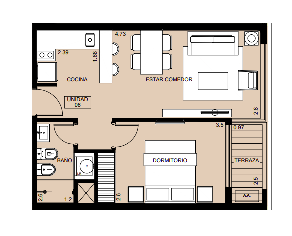 1 dormitorio - Eve Tower Punta del Este