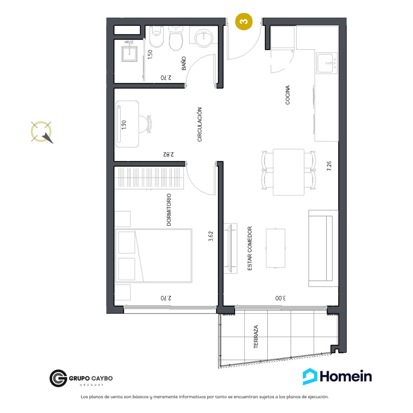 1 dormitorio y medio - Golden View Punta del Este