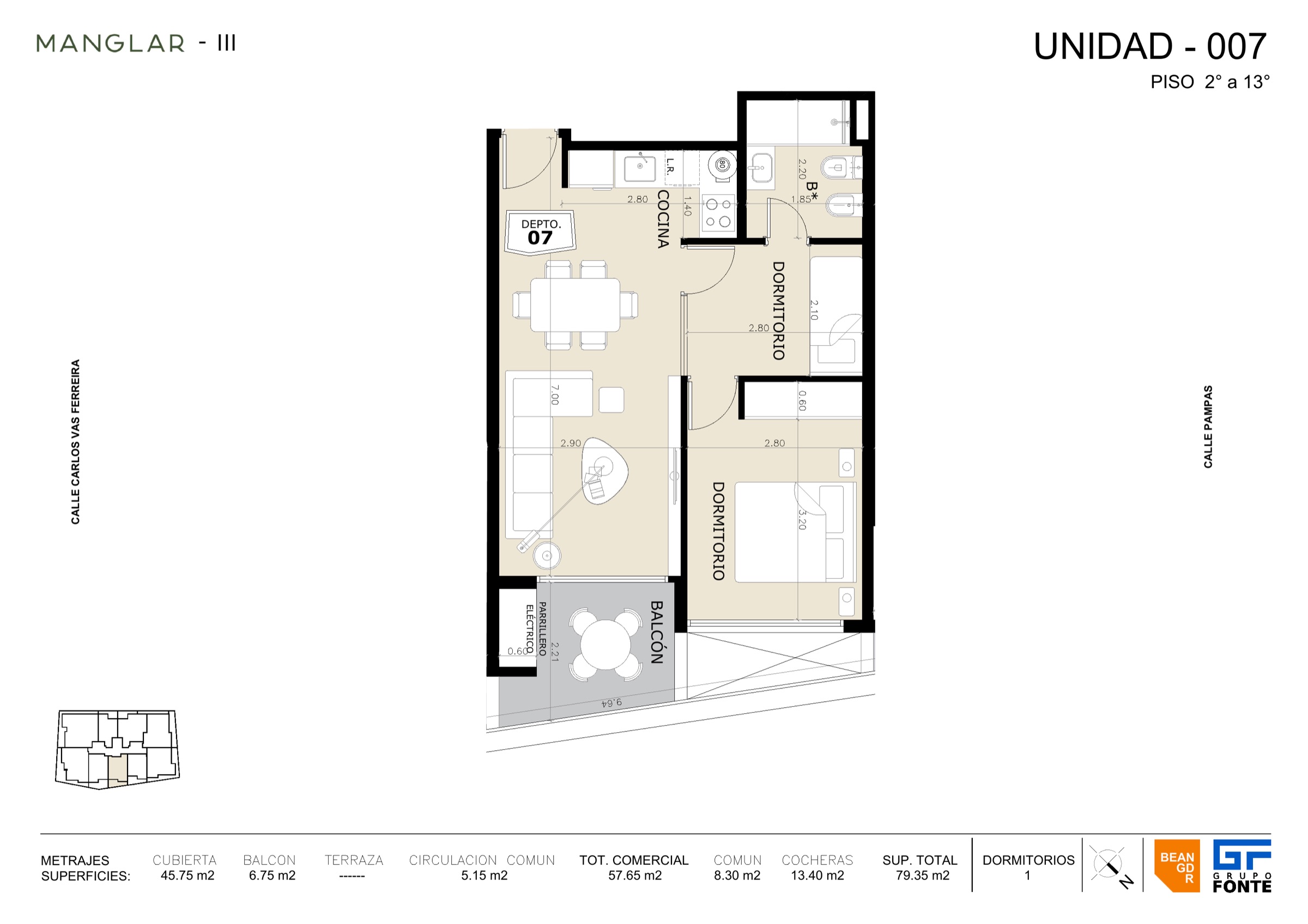 1 dormitorio y medio - Manglar Umbra Punta del Este