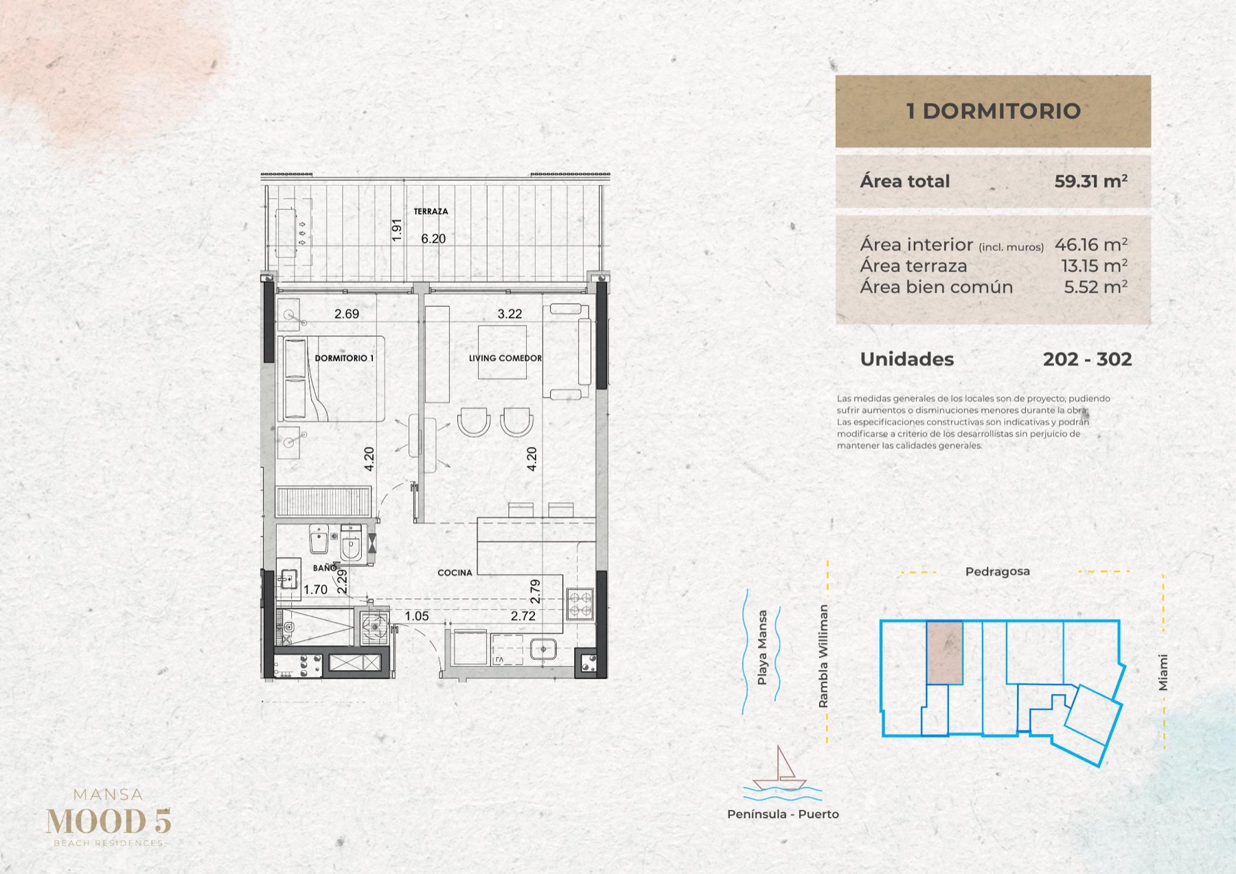 1 dormitorio - Mansa Mood 5 — Beach Residences