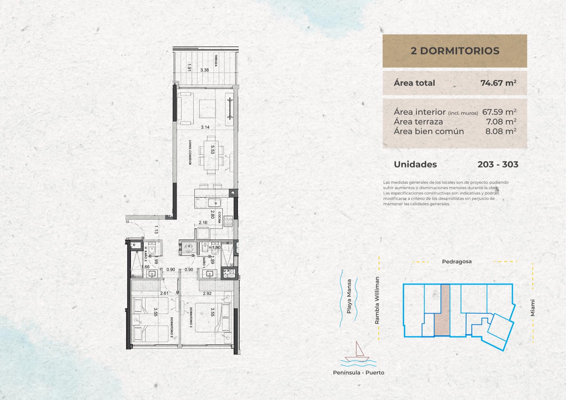 2 dormitorios - Mansa Mood 5 — Beach Residences