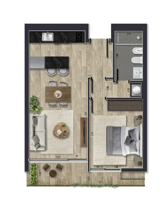 1 dormitorio - Torres del Este Punta del Este